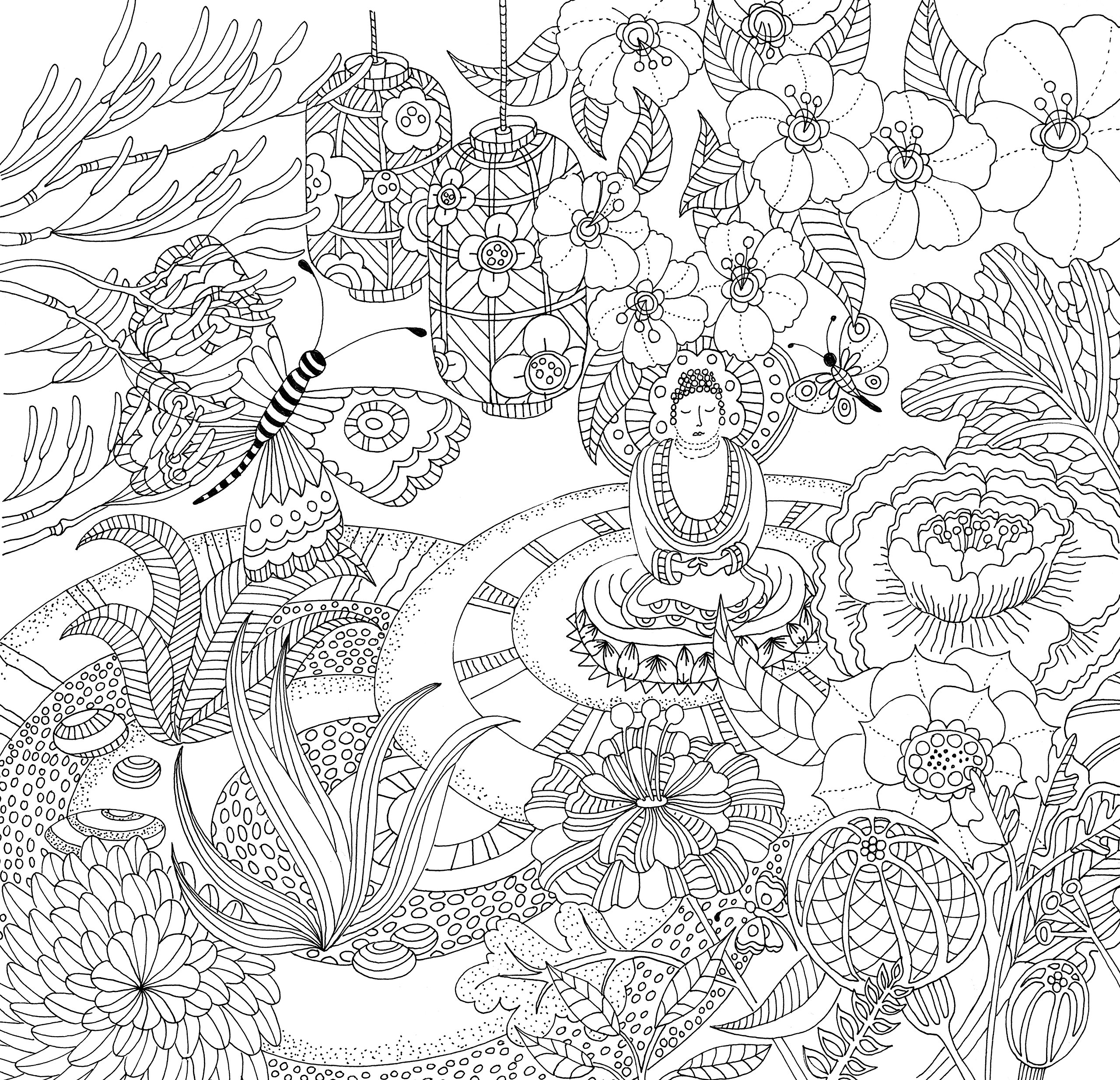 Zen garden adult coloring book