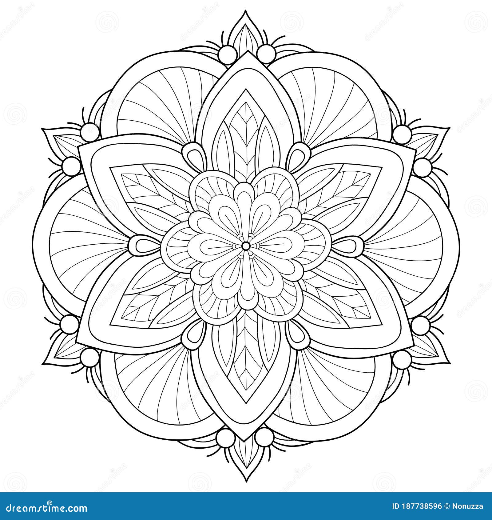 Adult coloring bookpage a zen mandala image for relaxingzen art style illustration for print stock vector
