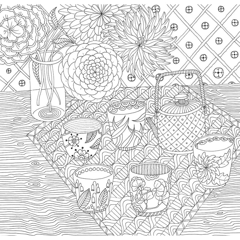 Zen garden adult coloring book hardcover