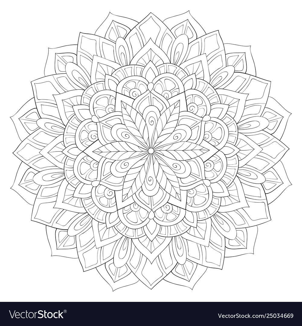 Adult coloring bookpage a zen mandala image vector image