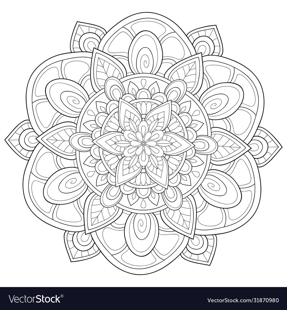 Adult coloring bookpage a zen mandala image vector image
