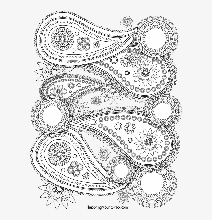 Mandala adult coloring page and the spring