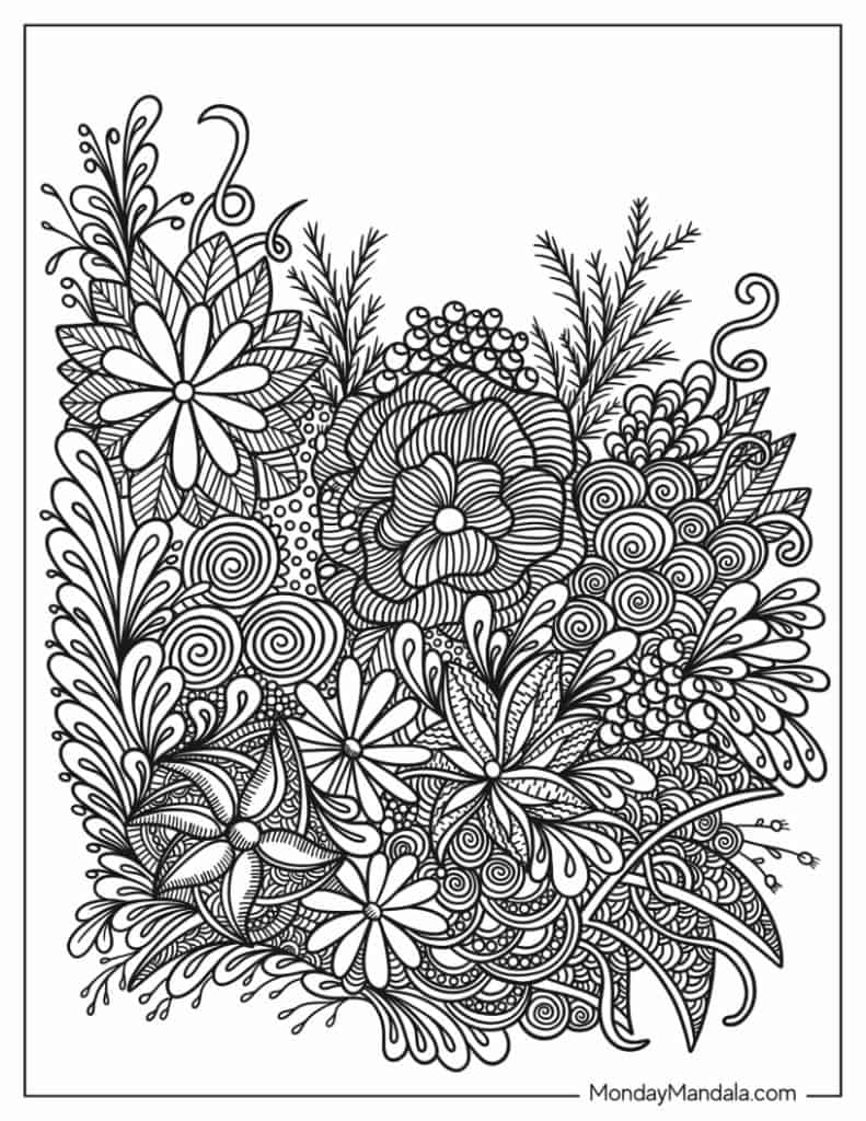 Zentangle coloring pages free pdf printables
