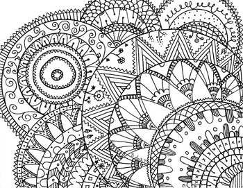Printable relaxing zen tangle coloring pages by break the rules design