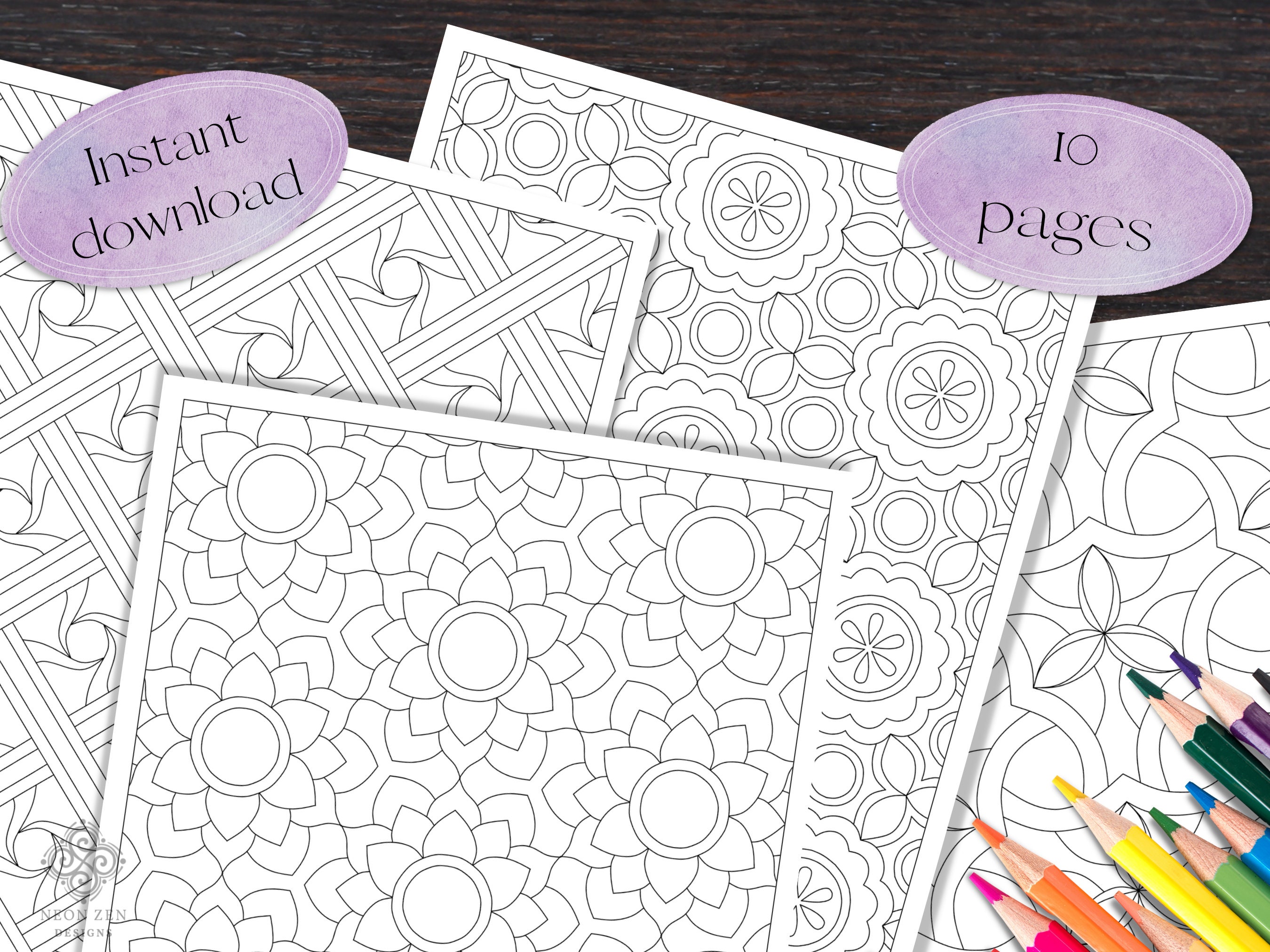 Printable zen colouring pages geometric abstract colouring sheets detailed colouring printable pdf colouring book intricate colouring