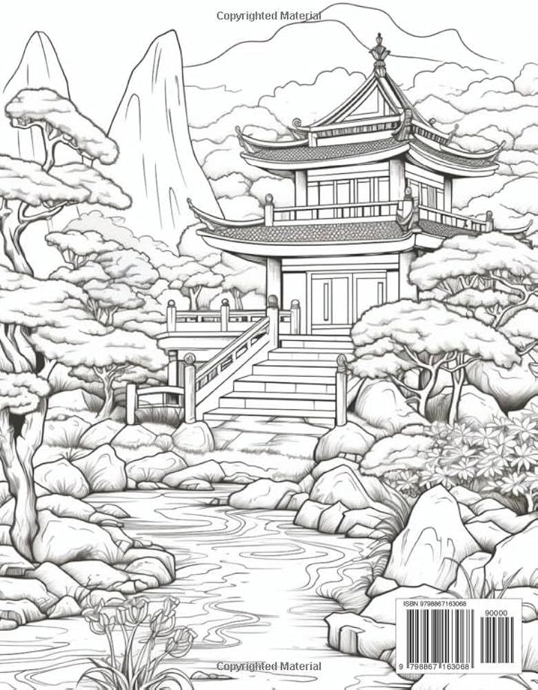 Japanese zen gardens coloring pages for adults coloring book for adults printable stress relief anxiety relief gift color book coloring sheets i intricate mandala patterns for adults stonely mr