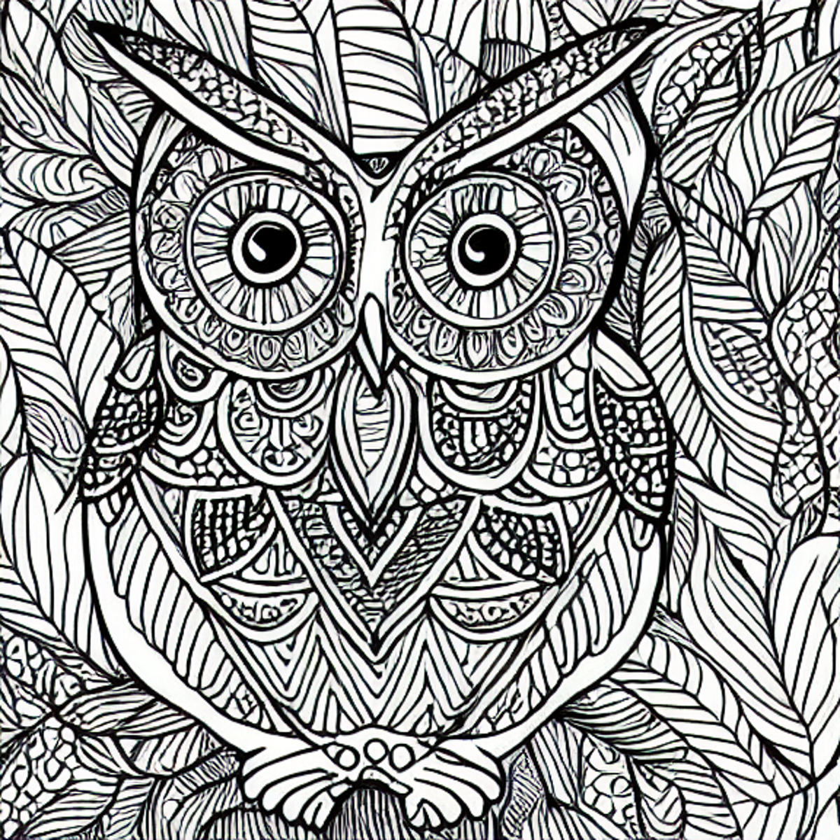 Zentangle owl coloring pages by coloringpagesmaker