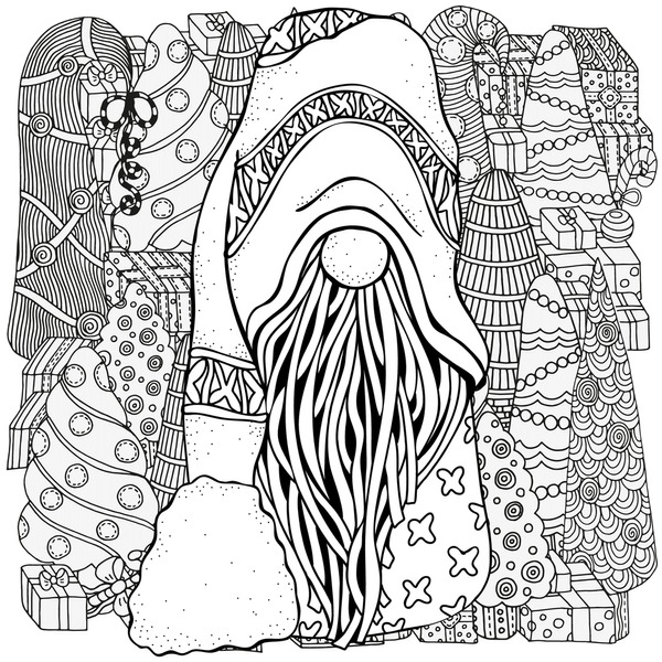 Hundred christmas gnome coloring pages royalty