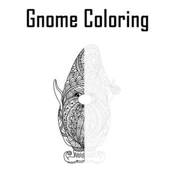 Gnome zentangle coloring page mandaradraw the grey lines and color the picture