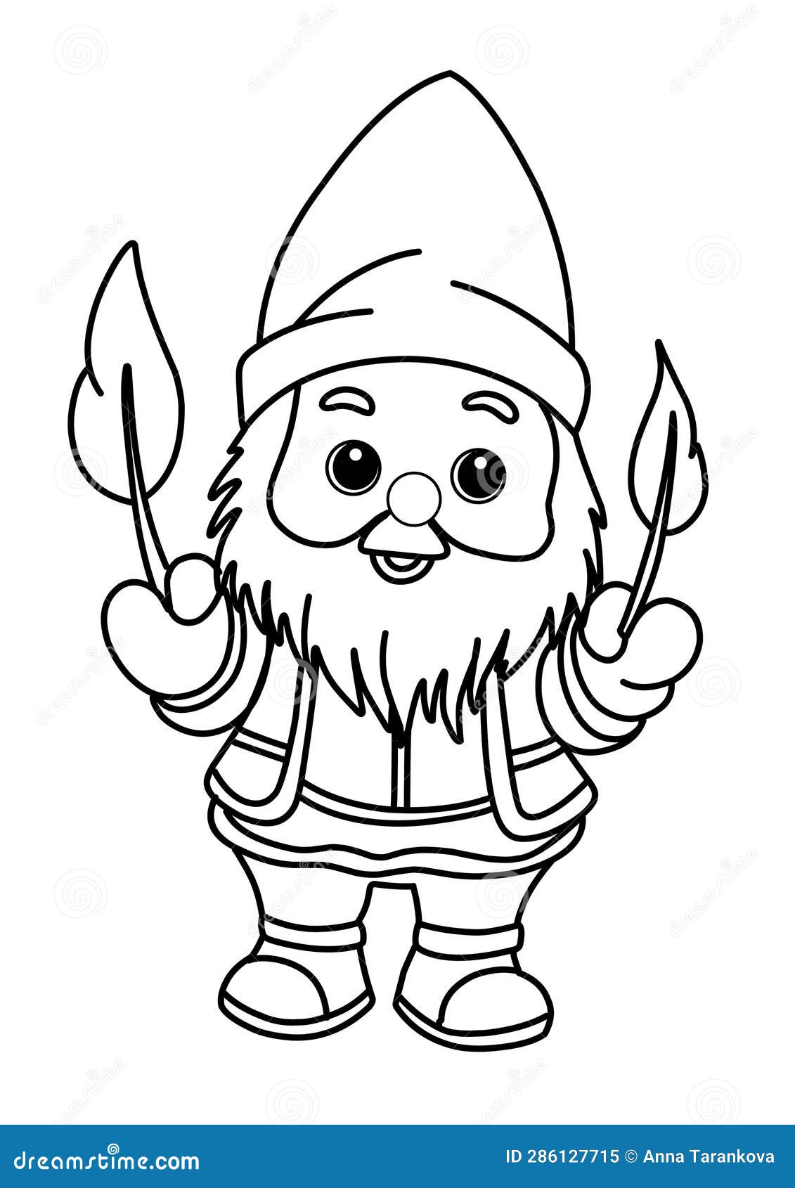 Coloring page with gnomes autumn coloring pagevector children s coloring book stock vector