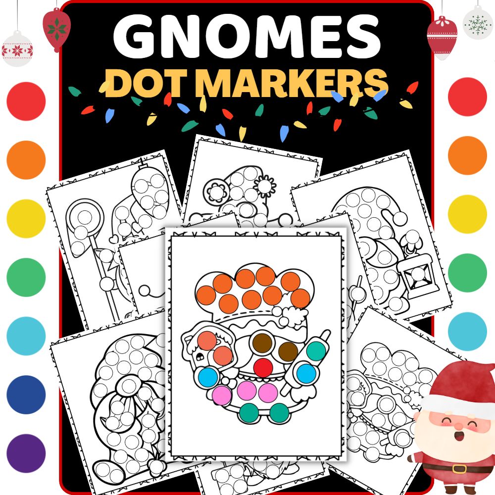 Christmas gnomes dot markersbingo dabbers winter coloring pages for toddlers made by teachers