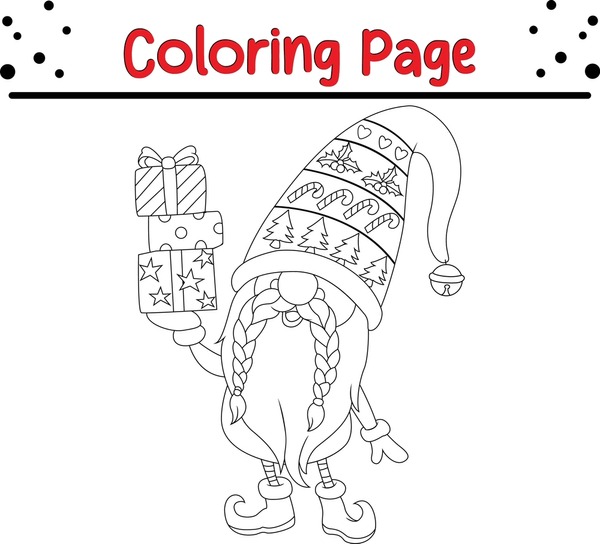 Hundred christmas gnome coloring pages royalty