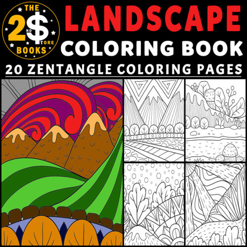 Landscape zentangle coloring book