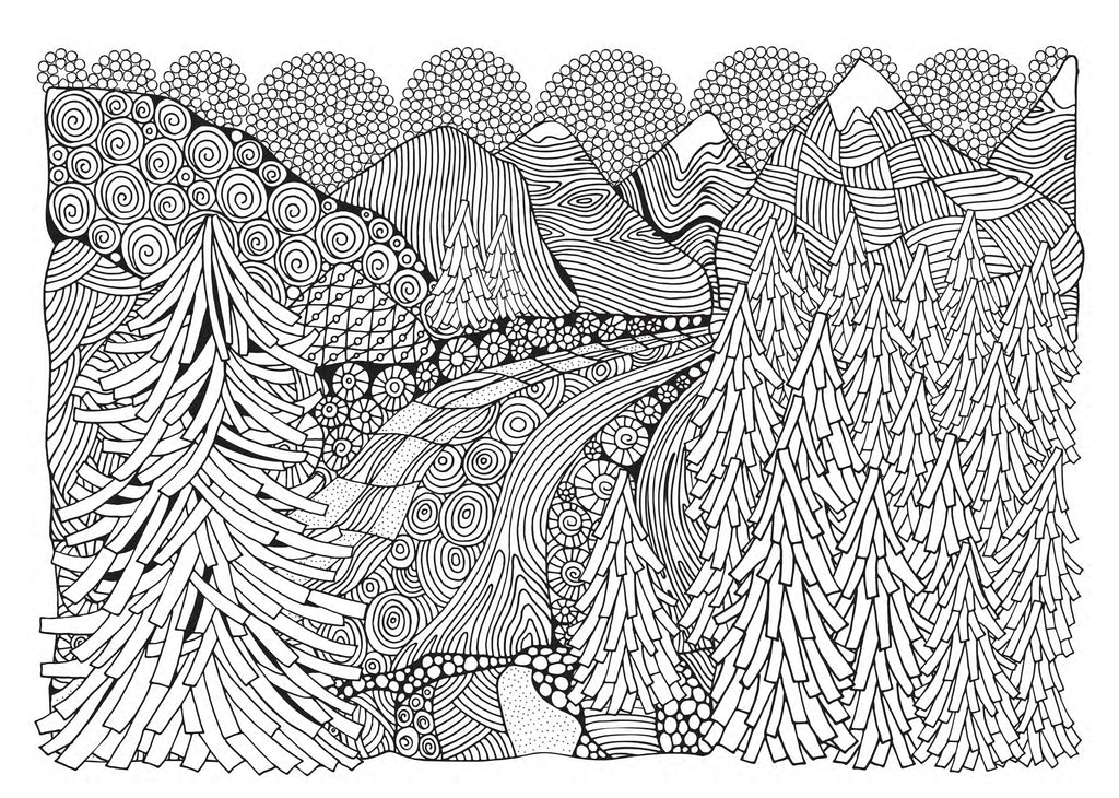 Landscapes coloring book for adults digital â monsoon publishing usa