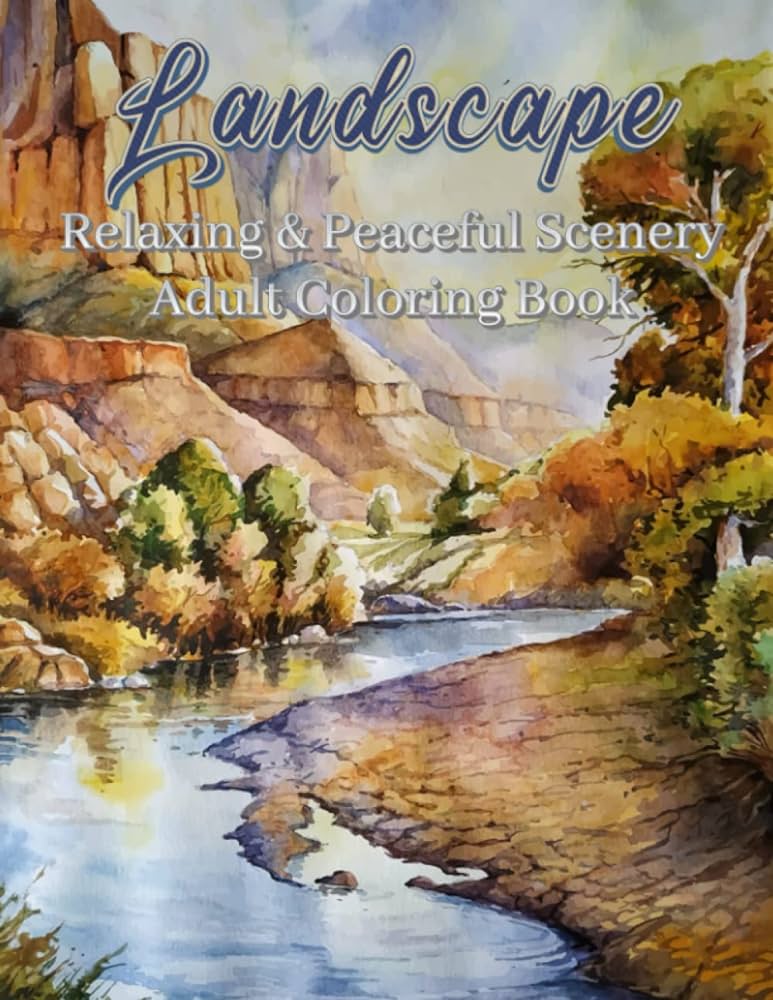 Zentangle landspe relaxing and peaceful scenery adult coloring book coloring books for adults featuring fun and easy zentangle landspe coloring pages with beautiful landspe lovely house beautiful garden and many more