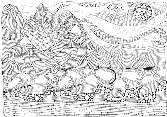 Zentangle landscapes coloring book for adults wonderful landscapes in zentangle style to dream relax x a p softcover
