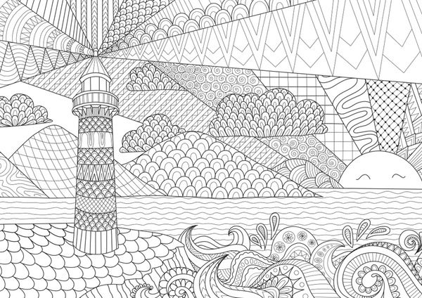 Abstract landscape zentangle images stock photos d objects vectors
