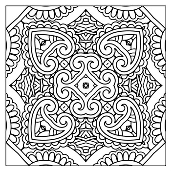 Square zentangle patterns volume coloring book