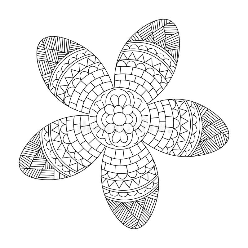 Floral decorative background design with zentangle doodle style art for coloring page of easy sketches stock vector