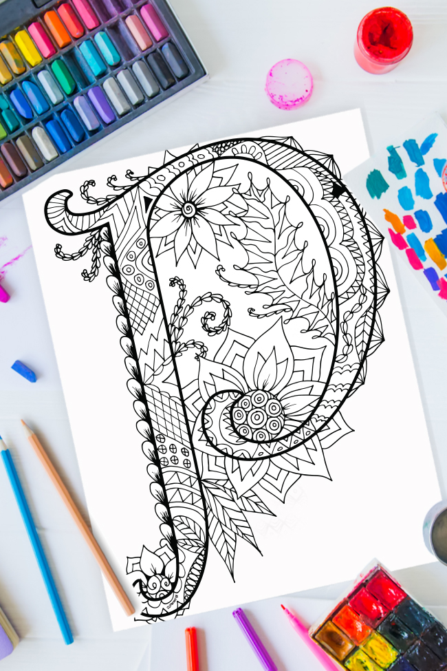 Zentangle letter t design