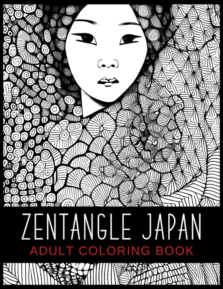 Zentangle japan mandala coloring book for relaxation mindfulness and stress relief b racey books
