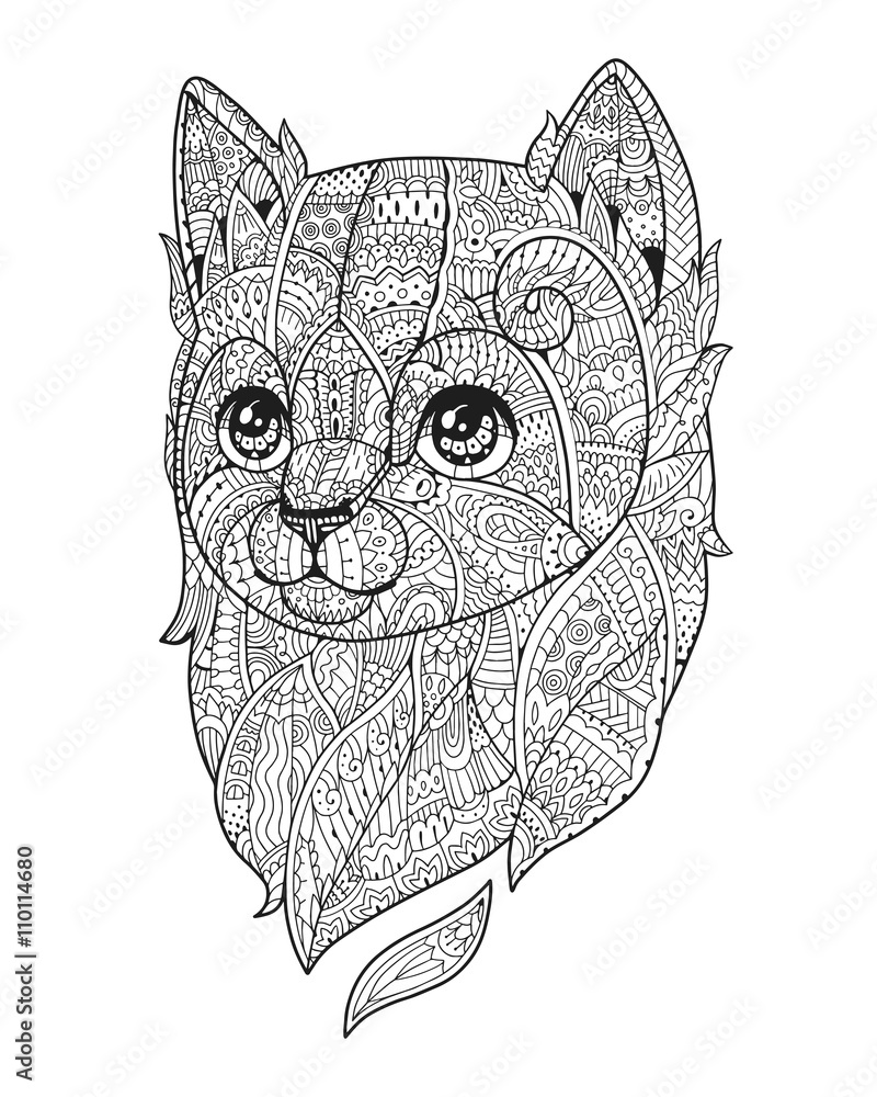 Zen art cat hand