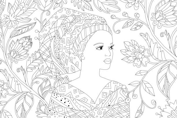 Zentangle woman stock illustrations royalty
