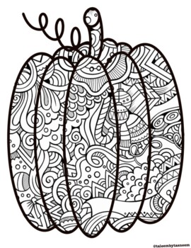 Pumpkin fall zentangle by taleembytasneem tpt