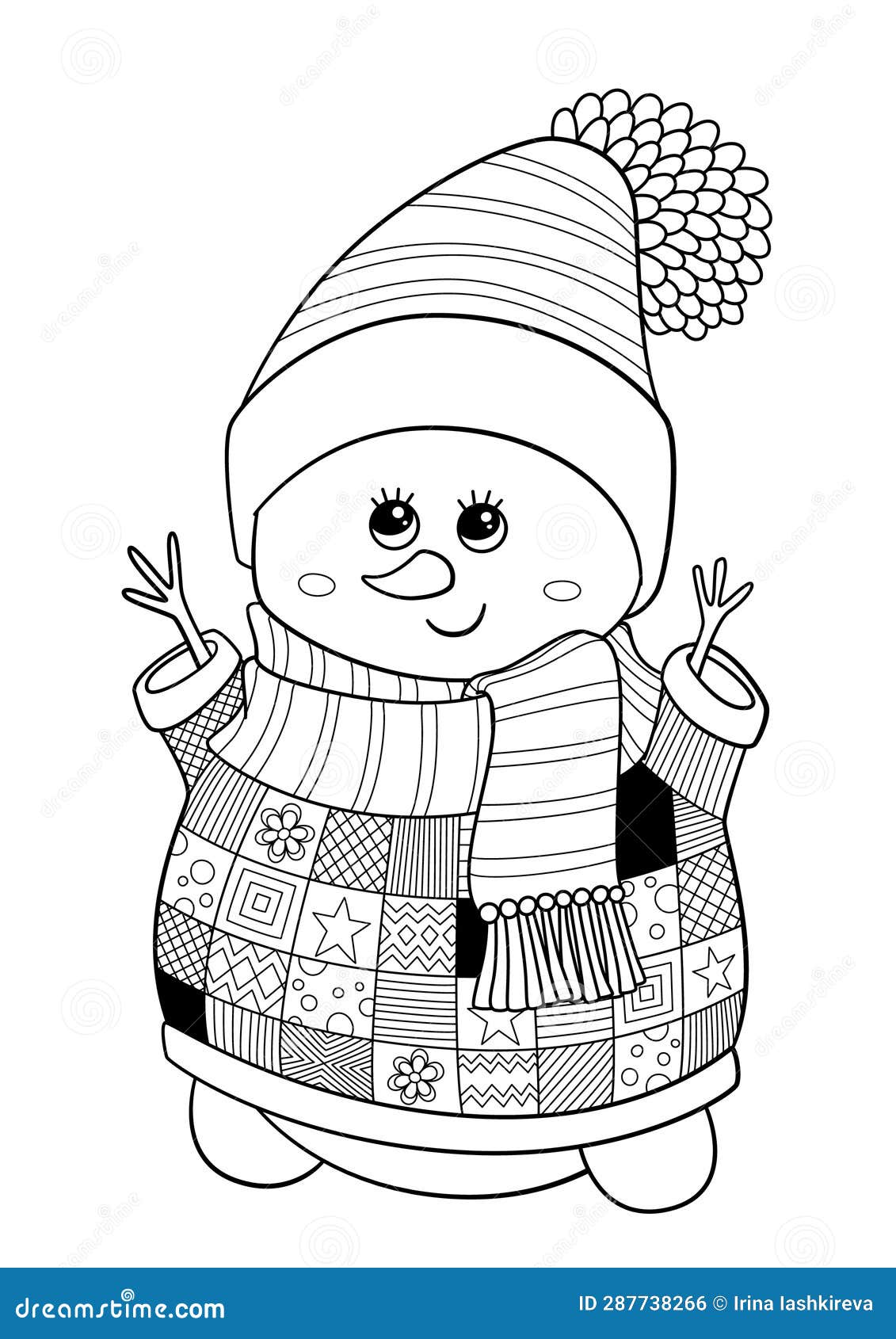 Snowman zentangle stock illustrations vectors clipart