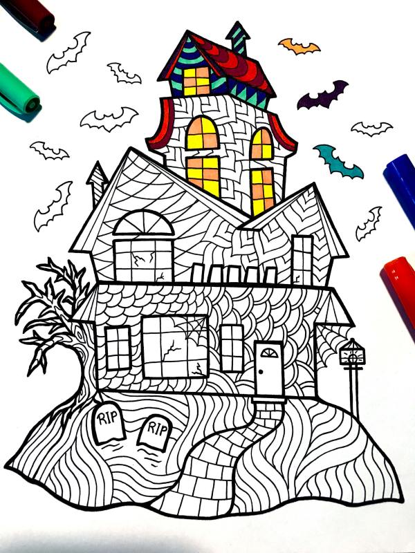 Halloween zentangle collection fun and spooky printable coloring pages â scribble stitch