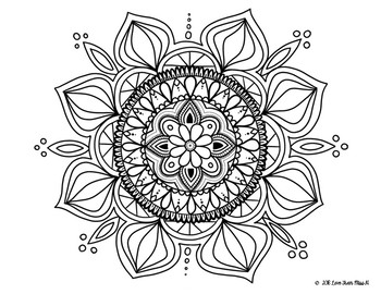 Zentangle coloring page mandala by love from miss h tpt