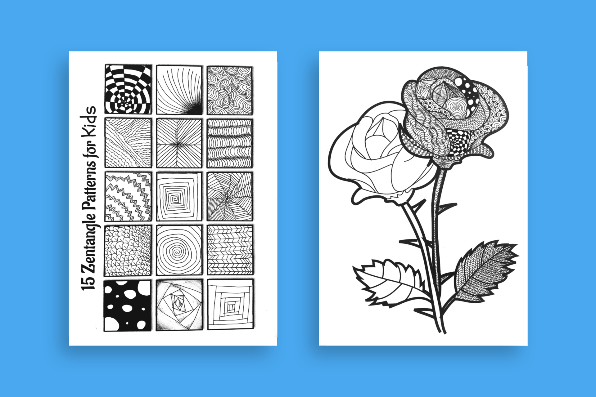 Zentangles mindfulness activities for kids lightly sketched