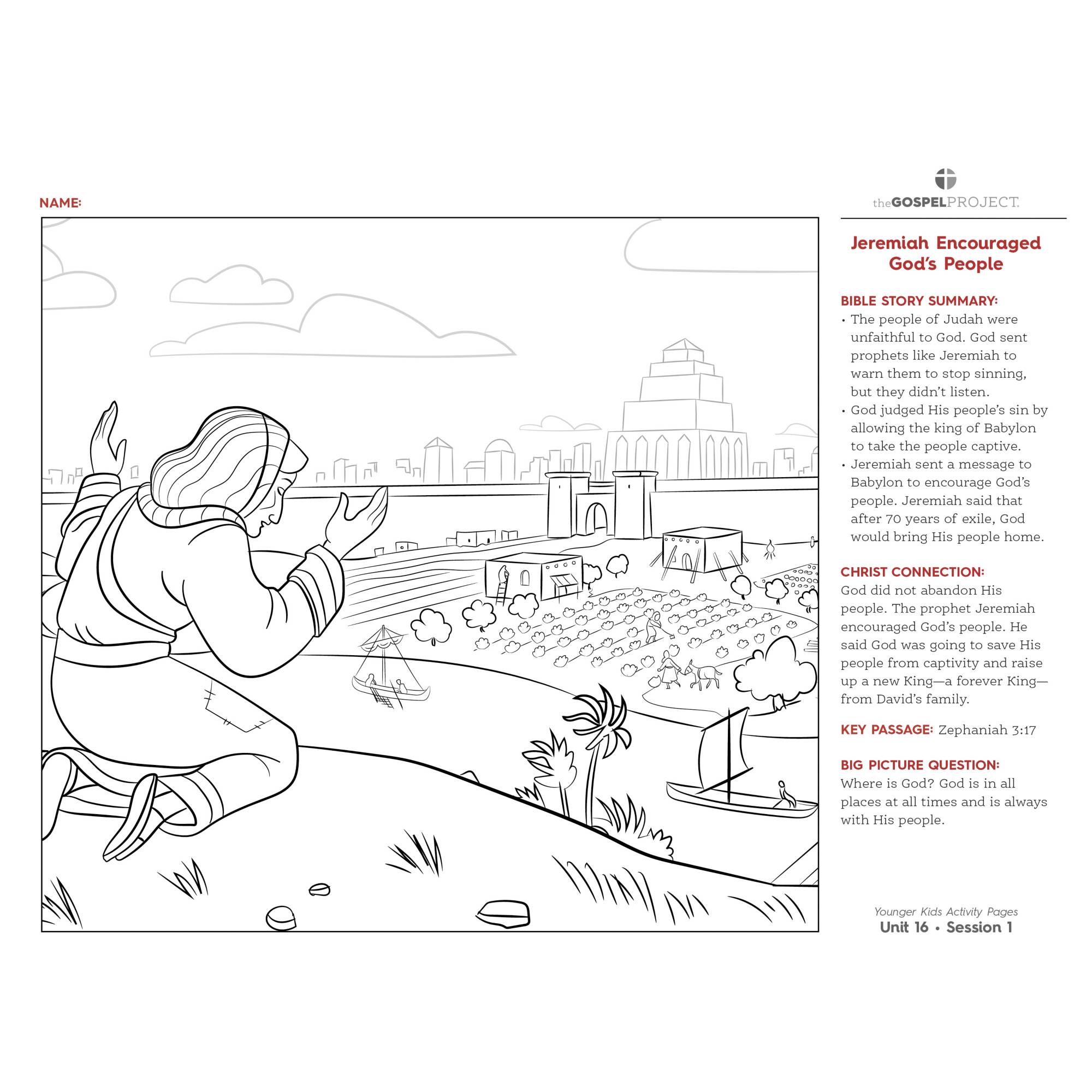 The gospel project for kids younger kids activity pages