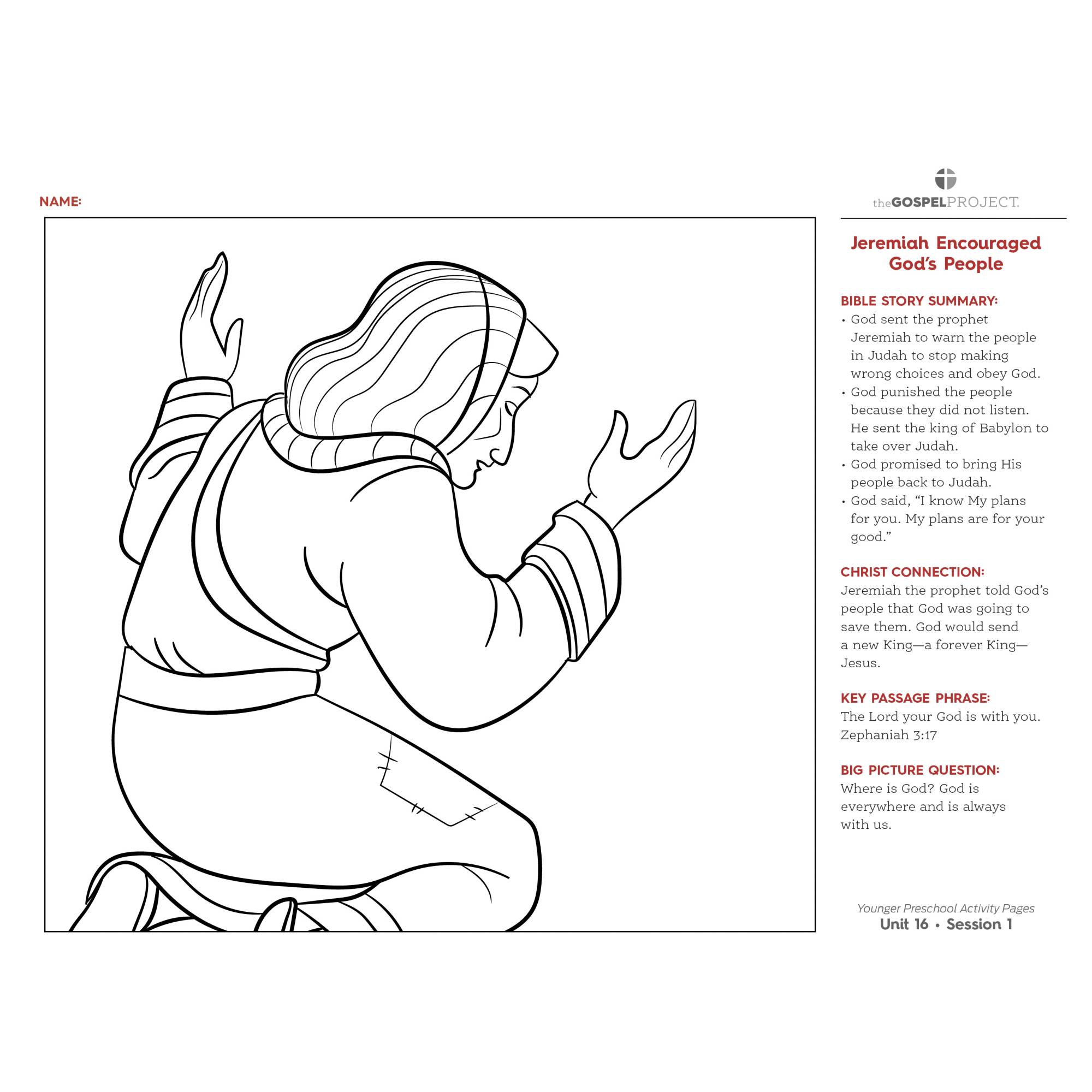 The gospel project for preschool younger preschool activity pages