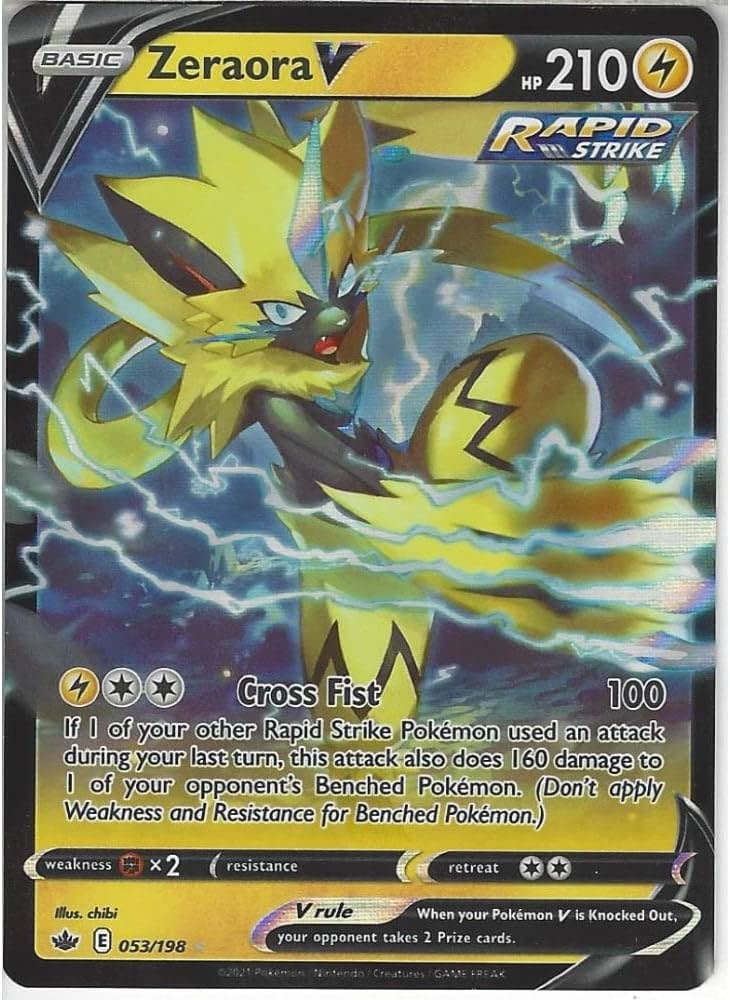 Pokemon zeraora v sword and shield chilling reign single card toys games