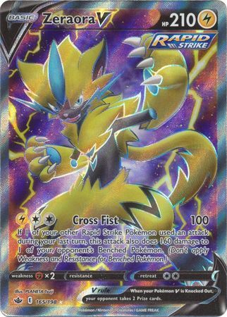 Zeraora v swsh chilling reign full art holo ultra rare pokemon card near mint tcg