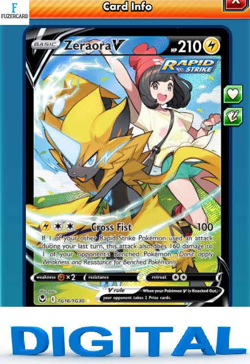 Zeraora v trainer gallery online digital rd pokemon ptcgo silver tempest tg