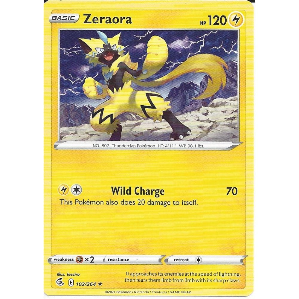 Pokemon trading card game zeraora rare card swsh