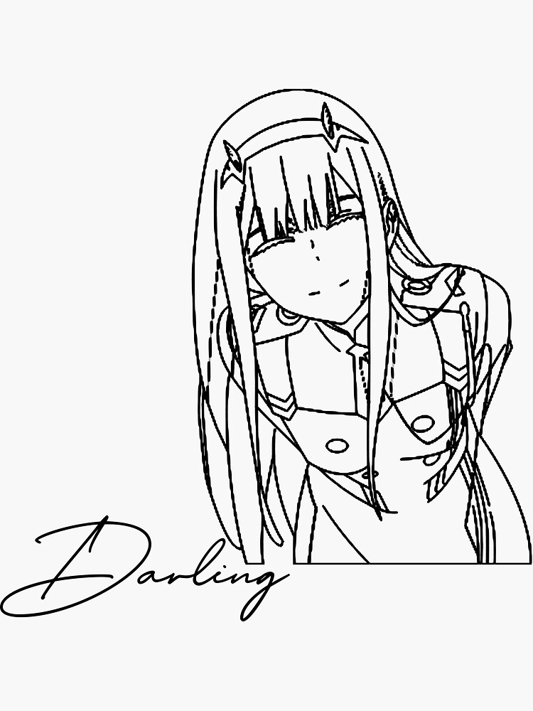 Zero two outline sticker for sale by riku