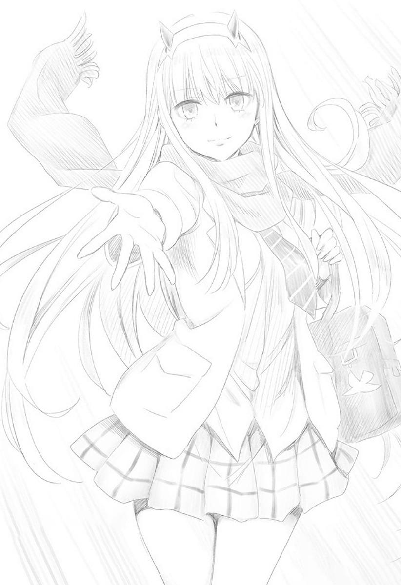 I recreated one of the drawings of zero two in the manga hope you enjoy rdarlinginthefranxx