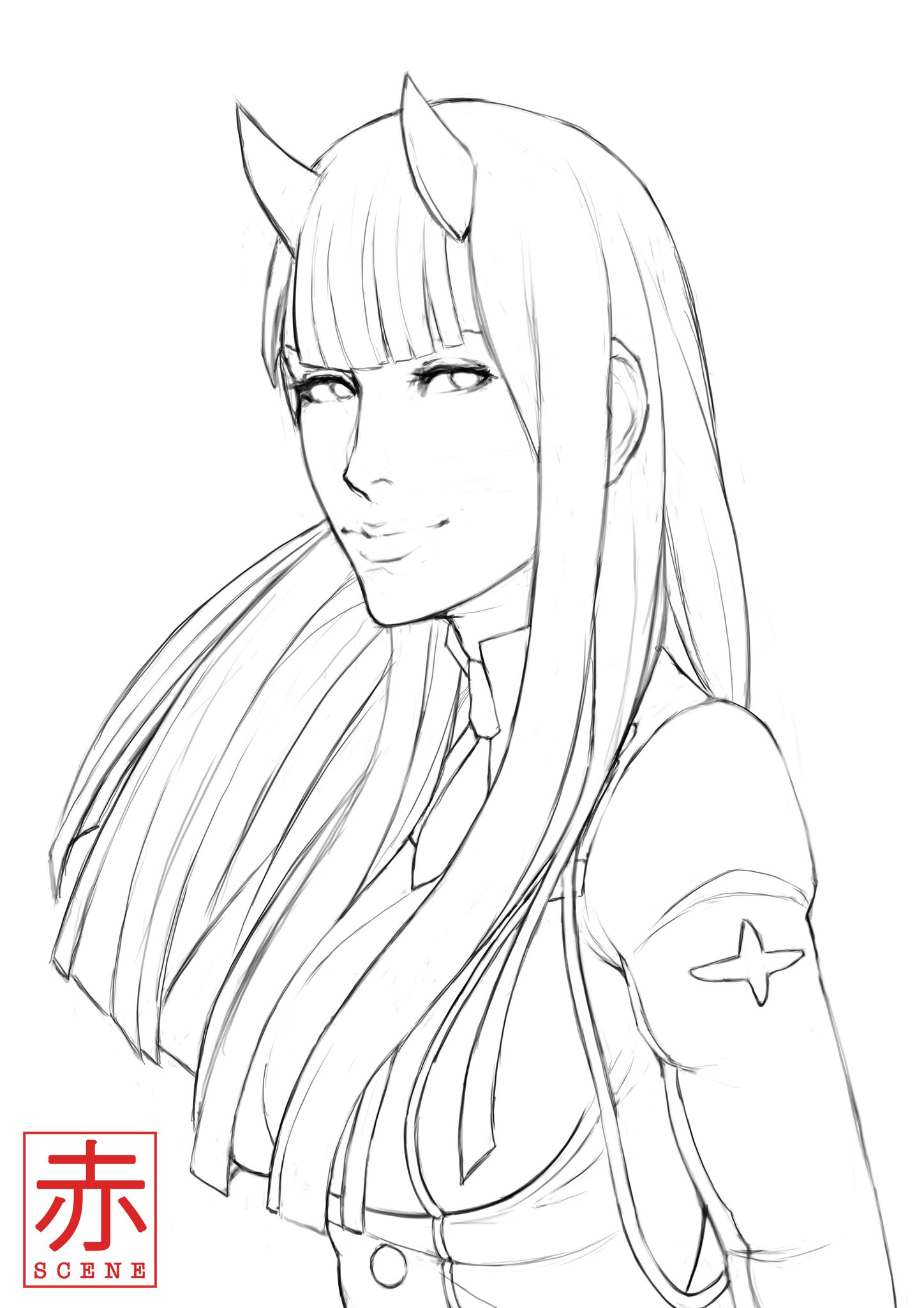 Ãã on x lineart of zero two from darling in the franxx you can visit my facebook for more works facebook httpstcozoauha zerotwo darlinginthefranxx darlinginthefranxx httpstcoxoaaqbfe x