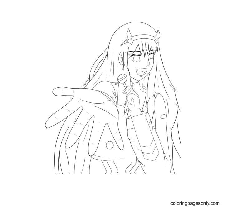 Zero two coloring pages