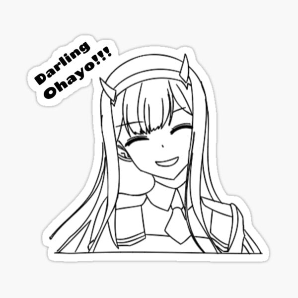 Darling in the franxx zero two pages to color download and print