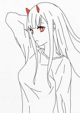 Zero two poster picture metal print paint by ashvani prakash