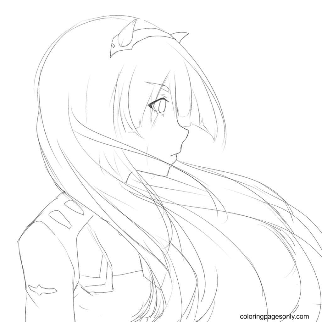 Zero two coloring pages