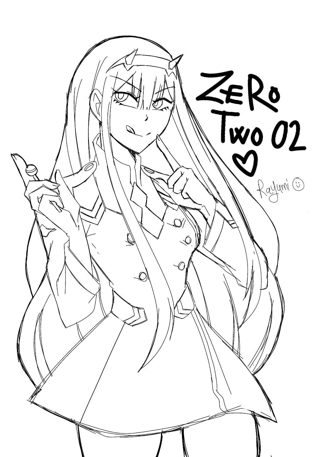 Zero two digital sketch darling in the franxx official amino