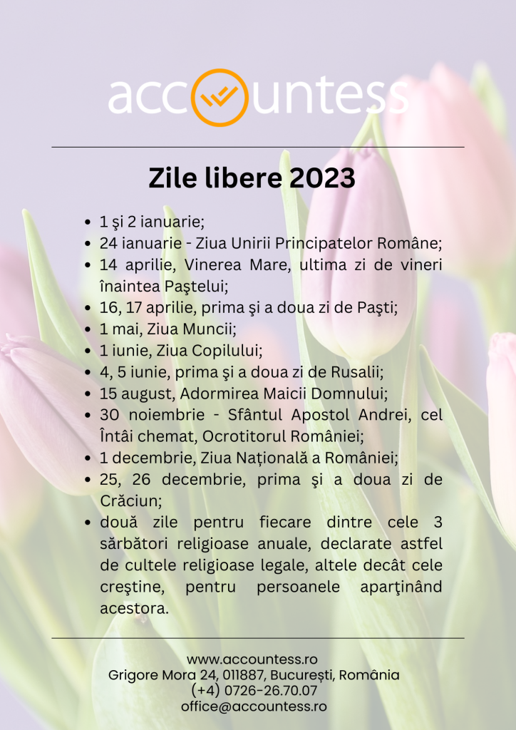 Zile libere calendarul zilelor libere pentru angajaèi