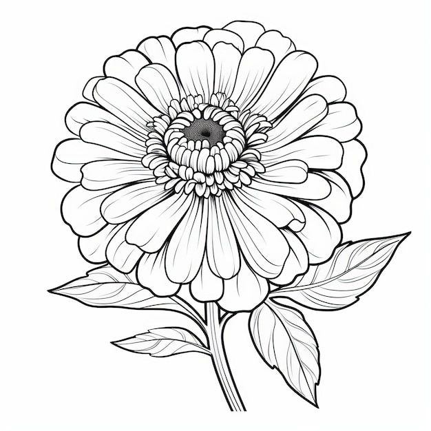 Premium ai image download free zinnia flower coloring pages for kids