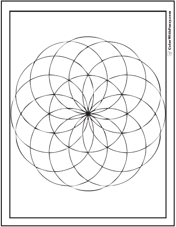 Coloring pages geometric venn flower