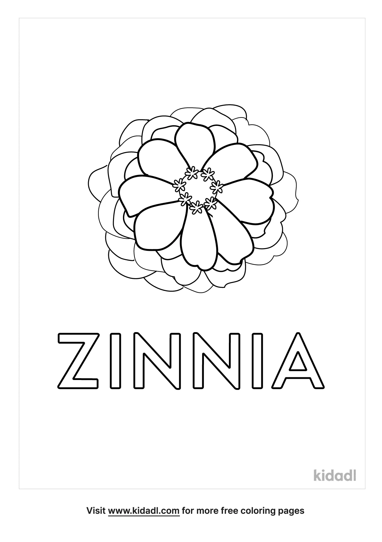 Free zinnia coloring page coloring page printables
